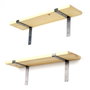 Hanah Home Lam001 Estantería de Pared de Madera y Metal Negro y Nogal